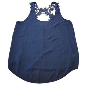 EXPRESS Black Lace Racerback Blouse Feminine Cottagecore Soft Goth Fairycore M